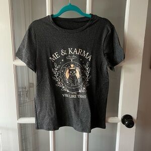 NEW Taylor Swift Karma Tee Shirt Grey Large